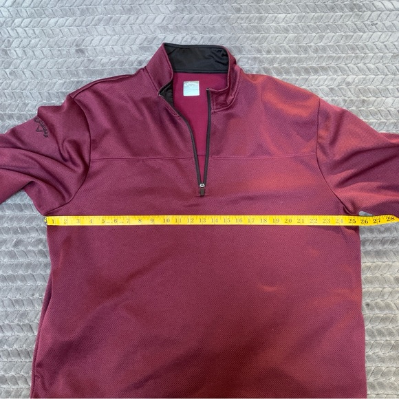 Men's Callaway 1/4 Zip Pullover Sweatshirt XL Maroon Polyester Golf Golfer - Picture 5 of 11
